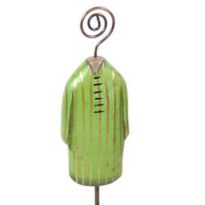 PIER 1 Vintage Green Kimono Photo Card Note Holder 8.5" H Clothing Decor"